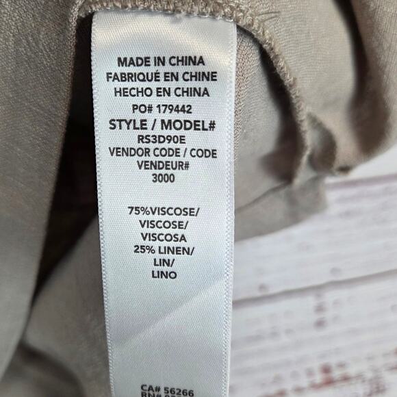 Evereve Vienna Dress S Linen Blend Fawn Taupe Minimal Neutral Basic Timeless NWT - Picture 10 of 16